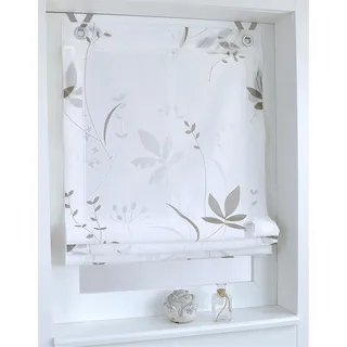 Raffrollo HEINE HOME Gr. 3, grau (taupe, weiß), B:80cm H:140cm, Raffrollos, Raffrollo