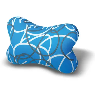 House of Healthbrands Kuschelmaxx | Dekokissen Schmetterling 22 x 33 cm | Blau gestreiftes Design | Gefüllt mit Mikroperlen | Formstabil & waschbar | Ideal für Sofa oder Reisen | Inkl. Wäschenetz