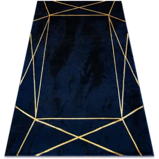 RugsX Emerald Teppich 140 x 190 cm Blau/Gold