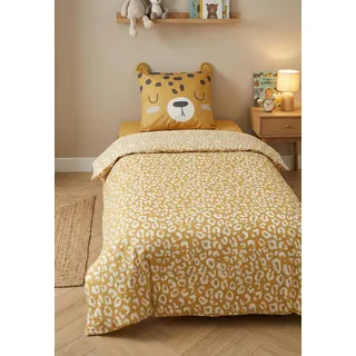 Bettwäsche für Kinder, Leopard, 100 % Baumwolle, 57 Fäden/cm2, Bettbezug + Kissenbezug (140 x 200 + 63 x 63 cm)