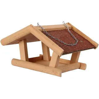 Kerbl Pet Futterhaus Stubbs, 29x28x18 cm, wetterfestes Bitumendach, mit Aufhängekette, mit Dachüberstand schützt Futter