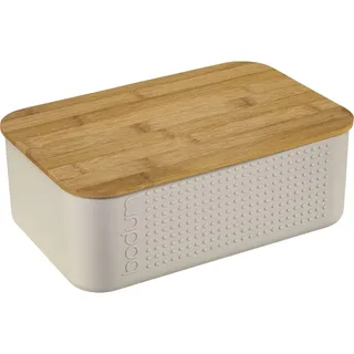 Bodum 11740-913 Bistro Brotkasten klein Brotkasten, Kunststoff, Holz, Weiss, 19.399999999999999 x 29.4 x 10.7 cm