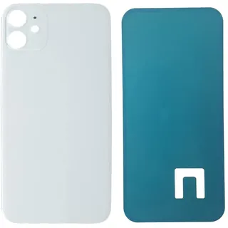 DHLK® Rückseite Glas Akkudeckel Ersatz kompatibel mit iPhone 11 - Rückglas KEIN Logo (Weiß)