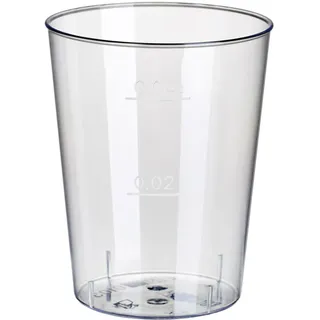 Einweg-Schnapsglas 4cl,  PS mit Eichstrich bei 2cl und 4cl, transparent, 40 Stk.