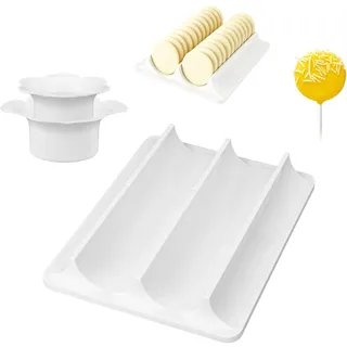 Penitue Cake-Pop-Ausstecher und -Stopfer mit Tablett-Set, ABS Nicht 3D-Gedruckt Rundes Cake-Pop-Form-Set mit 100 Papierstäbchen DIY-Schokoladendesserts Heimbacken Hochzeits- und Party-Leckereien
