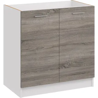 Kuche Küchenschrank Unterschrank Hängeschrank Küchenzeile Kühlschrank , Farbe:Dunkel sonoma, Küchenschränke:spülenschrank 60cm