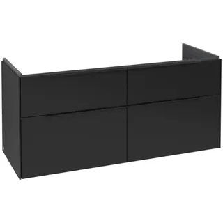 Villeroy & Boch Subway 3.0 Waschbeckenunterschrank, 4 Auszüge, Waschbecken mittig, 1272x576x478mm, C60201VL, Farbe: Front/Korpus: Volcano Black, Griff: Volcano Black
