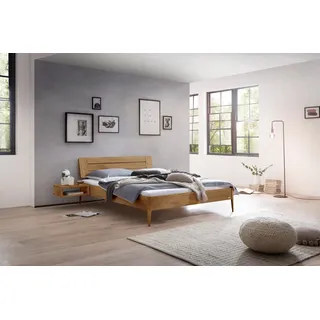Hasena Massivholzbett Busseto, Farbe: Wildeiche natur, geölt, verschiedene Größen - 160 x 200 cm/25 cm