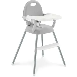 KikkaBoo Spoony, Hochstuhl Baby – Höhenverstellbar, Klappbar, Evolutiv, 3in1 Kindersitz bis 36 Monate mit Abnehmbarem Tablett, Kinderhochstuhl, Grau