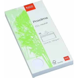 ELCO Briefumschläge Proclima DIN lang ohne Fenster weiß haftklebend 25 St.