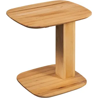 Linea Natura Beistelltisch , Buchefarben , Holz , Buche , Hartholz , rechteckig , Säule, Bodenplatte , 40x48-67x50 cm , höhenverstellbar , Wohnzimmer, Wohnzimmertische, Beistelltische