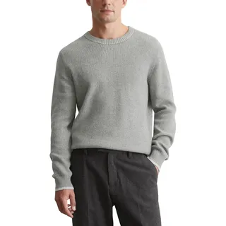 Marc O'Polo Herren Strickpullover mit Rundhalsausschnitt Langarm, Grau (Grey Melange), L
