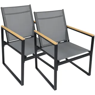 VCM Gartenstuhl Volasi 2-tlg. Gartenstuhl 54 x 65 x 83 cm anthrazit 2 St.