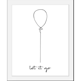 Bild QUEENCE "Loslassen", schwarz (farbe rahmen: schwarz, farbe bild(er): schwarz), B:40cm H:50cm T:3cm, Acrylglas, Holz, Papier, Bilder, Bild, HD Premium Poster-Druck inkl. Holzrahmen