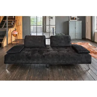 KAWOLA Sofa Wiolo Schlafsofa Daybed velvet anthrazit - Grau