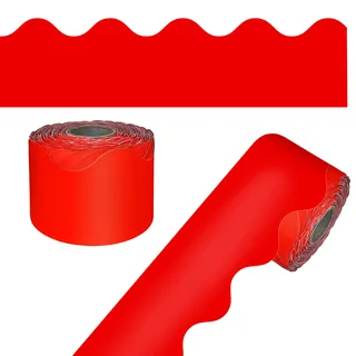 Carson Dellosa Pinnwand-Bordüre, 1 Rolle gewellter Rand zum Rollen von Whiteboards, Kork und Posterplatten, Valentinstag, Weihnachtsdekoration, Party und Klassenzimmer-Dekoration, 1 Rolle