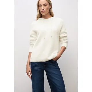 STREET ONE Damen 3015548 Kuscheliger Kapuzenpullover, Soft beige, 42