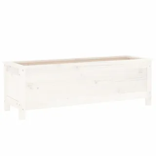 vidaXL Hochbeet Weiß 119,5x40x39 cm Massivholz Kiefer - Weiß