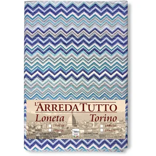 tex family Tagesdecke Gran Foulard Tagesdecke Sofaüberwurf Stoff Messori Blau - Einzelbett