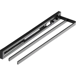 SOTECH Handtuchauszug Style 2-armig schwarz 415 mm Auszugsweg 300 mm Handtuchhalter für Seitenmontage an Waschtisch in Bad und Küche