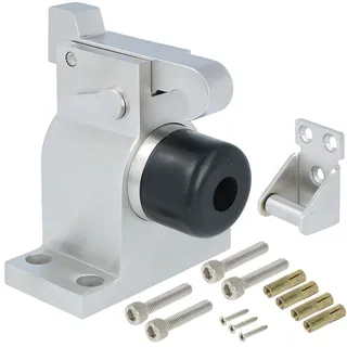 MS Beschläge Türpuffer Türstopper Edelstahl gebürstet Feststellhaken Bodenmontage Türhalter