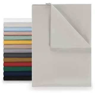 Blumtal® Basic Betttuch 160x275 cm für Matratzen 90x200 cm - Bettlaken ohne Gummi - Oeko-TEX zertifiziertes Betttuch ohne Gummi aus gebürstetem Microfaser/Bettlaken 90x200 cm - Moonlight Grey - Grau