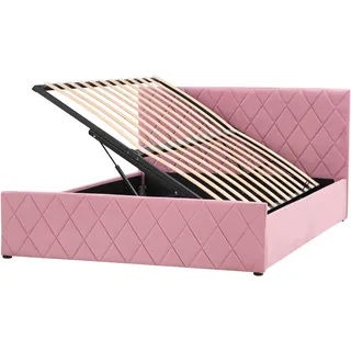 Beliani Bett mit Stauraum Samtstoff Rochefort 140 x 200 cm