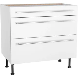 kochstation Unterschrank KOCHSTATION KS-Bern2 90 x 58,4 x 87 cm Weiß