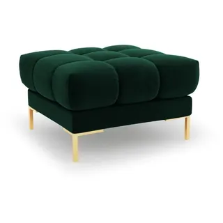 Micadoni Pouf Mamaia aus Samt flaschengrün , Grün , Textil , 60x41x60 cm , Hergestellt in Europa, Oeko-Tex® , Wohnzimmer, Sessel, Hocker & Hockerbänke, Sitzhocker