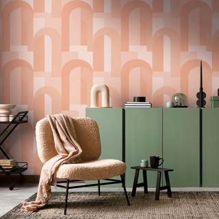 Art Deco Tapete Orange Beige- Architects Paper Arcade 391702 - Vliestapete Retro - 10,05 m x 0,53 m Made in Germany