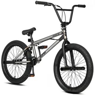AVASTA Hesper 20 Zoll Kinderfahrrad Freestyle BMX mit 4 Pegs Fahrräder für 6 7 8 9 10 11 12 13 14 Jahre alte Jungen und Anfänger,Grau