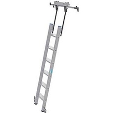 Stufen-Regalleiter, aluminium, fahrbar, 6 Stufen