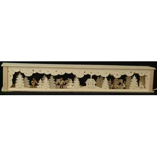 Schwibbogenerhöhungen beleuchtet mit Winterkinder in Natur b x h= 72x10cm NEU