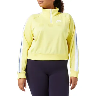 Nike Damen W NSW TOP Long Sleeve HZ SHDW STRP Sleeved T-Shirt, Yellow Pulse/Summit White/Whit, L