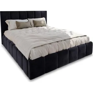 masseno Polsterbett Taranto 160x200 cm, mit Bettkästen Schwarz MONOLITH 95 - Schwarz