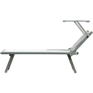 JAN KURTZ Rimini Sonnenliege 182 x 73 x 74 cm Silber/Weiß