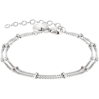Liebeskind Berlin doppelreihiges Armband mit Logoanhänger Edelstahl silber LJ-0585-B-20