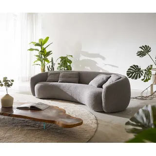 3-Sitzer Larna 260x120 cm Bouclé Silbergrau