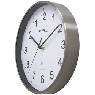 Technoline kleine, analoge Funkwanduhr WT8925 in Silber, 25 cm