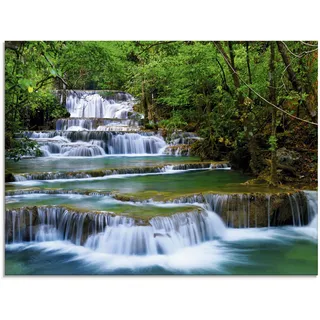 Artland Glasbild »Tiefen Wald Wasserfall«, Gewässer, (1 St.), in verschiedenen Größen Artland grün