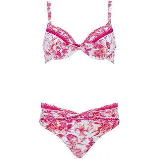 Olympia Beachfashion Hibiscus Bloom Wire Set Damen Bikini pink 40D