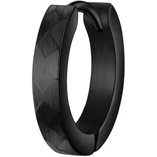 True Rebels Paar Creolen »TR323«, schwarz