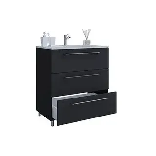 VCM my bath Badmöbel-Set 2-teilig Schubo 914854 schwarz 80,0 x 46,0 x 86,0 cm