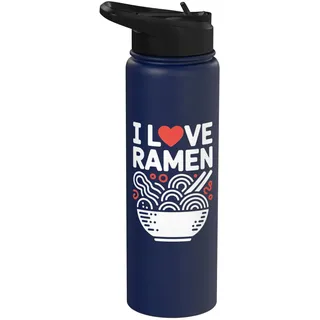 Ich liebe Ramen Heart Noodles Bowl Fun Stainless Steel Insulated Water Bottle