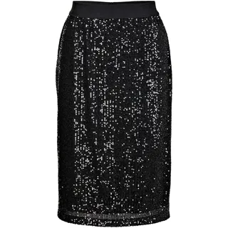 Schlupfrock GOLDNER "Festlicher Rock mit Rundumschlupfbund", Damen, Gr. 48, schwarz, Obermaterial: 100% Polyester PES., gerade, Röcke Schlupfrock, Mit schimmernden Pailletten