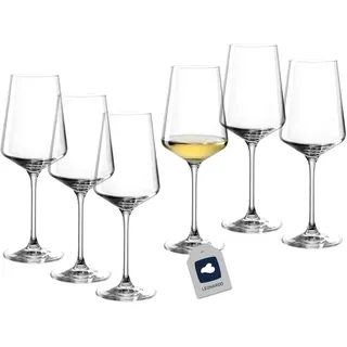 LEONARDO HOME Rieslinggläser PUCCINI (6er Set) • Kratzfeste Weingläser (400 ml) • Spülmaschinenfest & Langlebig • Zeitlose Gläser für Weißwein • Modernes Design • Riesling-Glas Puccini • 069540