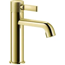 Gessi Inciso- Waschtisch-Einhebelmischer, mit Ablaufgarnitur 1 1/4, Ausladung 135 mm, 58001, Farbe: Gold PVD