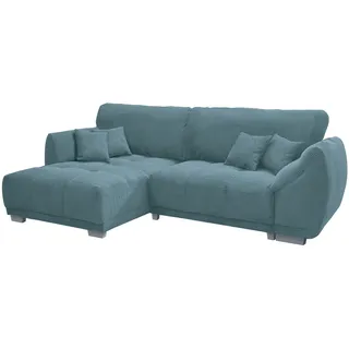 Wohnlandschaft HOME AFFAIRE "248 II, Breite 288 cm", petrol, Cord, Recamiere beidseitigmontierbar, 92% Polyester, 8% Nylon, Sofas, Wohnlandschaft, inkl. Bettfunktion und Bettkasten