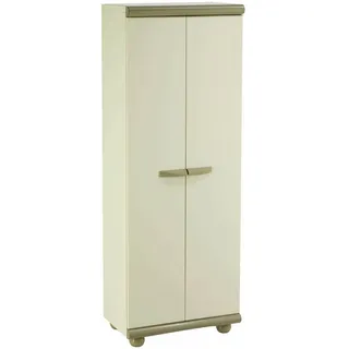 Gardiun Gartenschrank aus Kunstharz, Nebrasca, 62,5 x 39 x 175 cm, Beige, 2 Türen