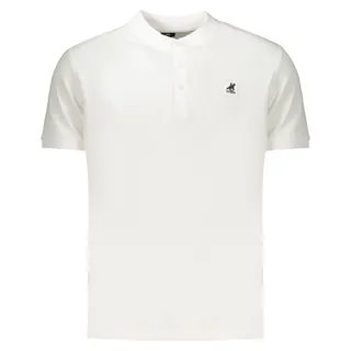 Elegantes Herren Kurzarm-Poloshirt in Weiß mit Stehkragen und Applikation - Weiß